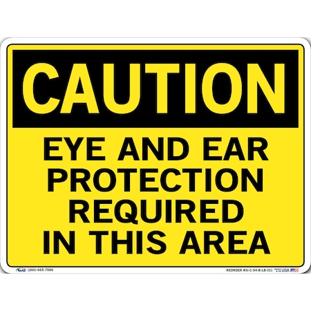 Vestil Sign, Caution, 12.5x9.5", Label/Decal, .011, SI-C-54-B-LB-011 SI-C-54-B-LB-011